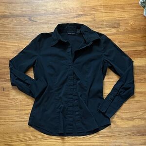 New York & Company Black Button-Down Shirt